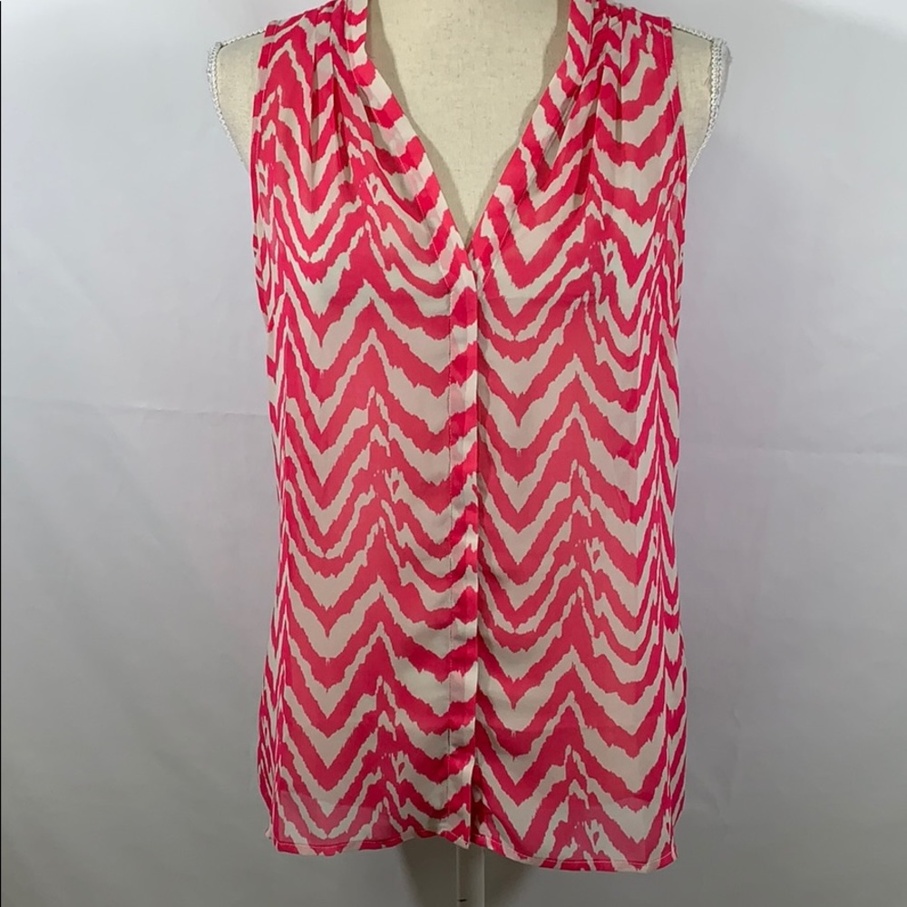Banana republic sheer sleeveless buttondown blouse